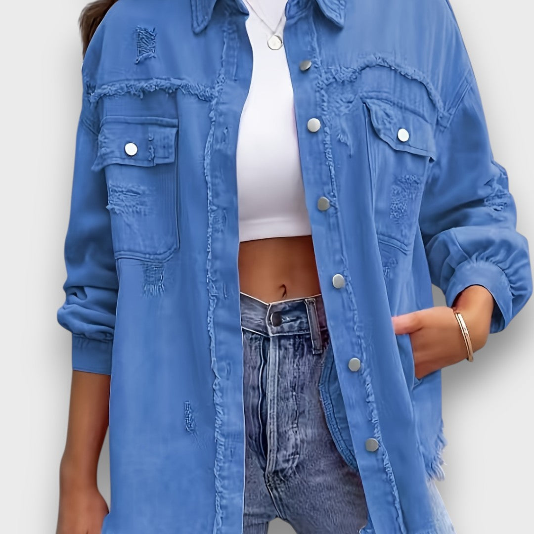 Neraya – Frayed Hem Overshirt