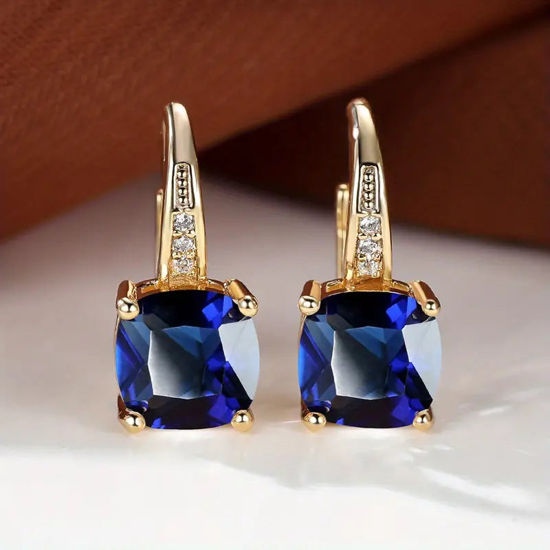 Selvara – Deep Blue Statement Earrings