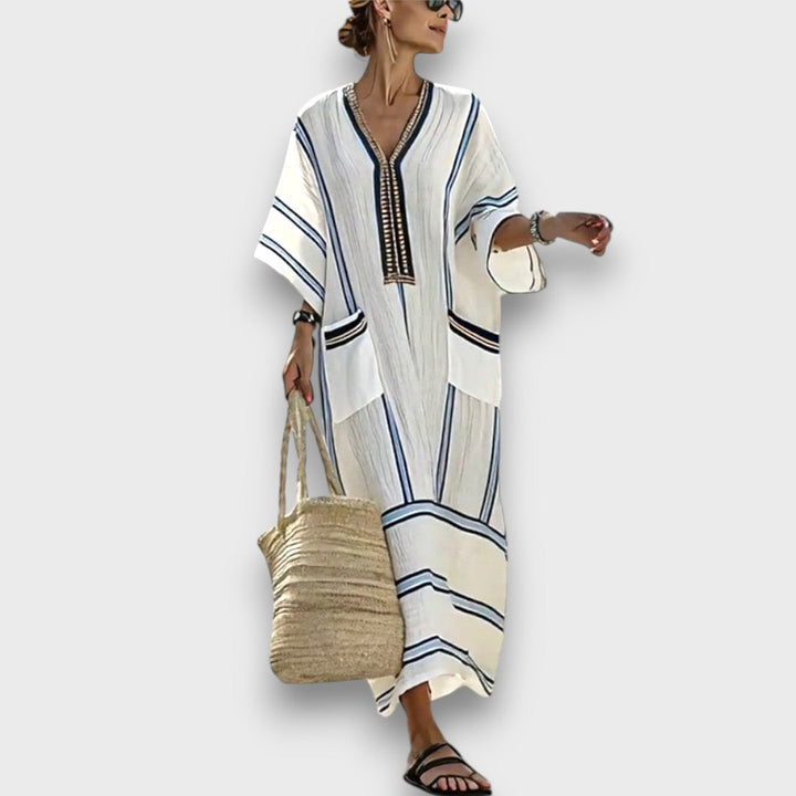 Marisia – Summer Dress with Stripe Detail