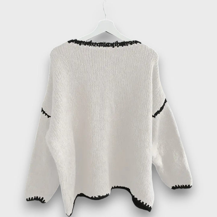 Mirellan– Cozy Contrast Knit Sweater