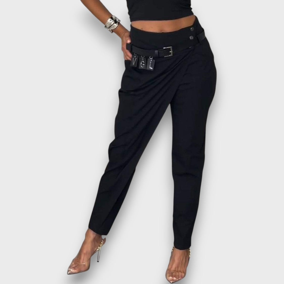 Serenna – Drape-Front Tailored Pants