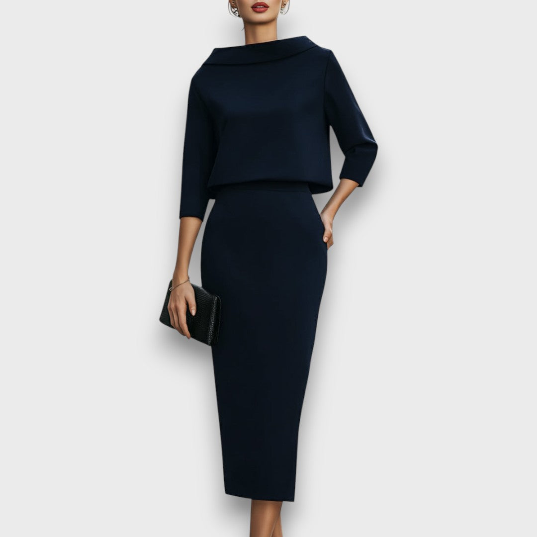 Elona – Tailored Two-Piece with Architectural Ease