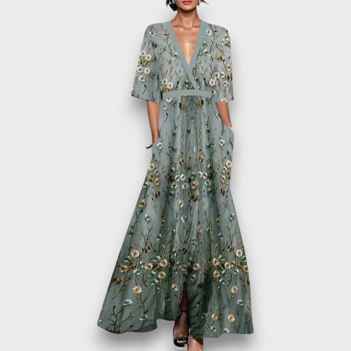 Althea – Floral Wrap Midi Dress