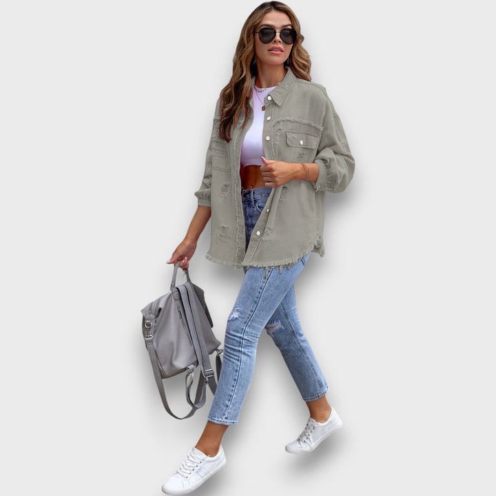 Neraya – Frayed Hem Overshirt