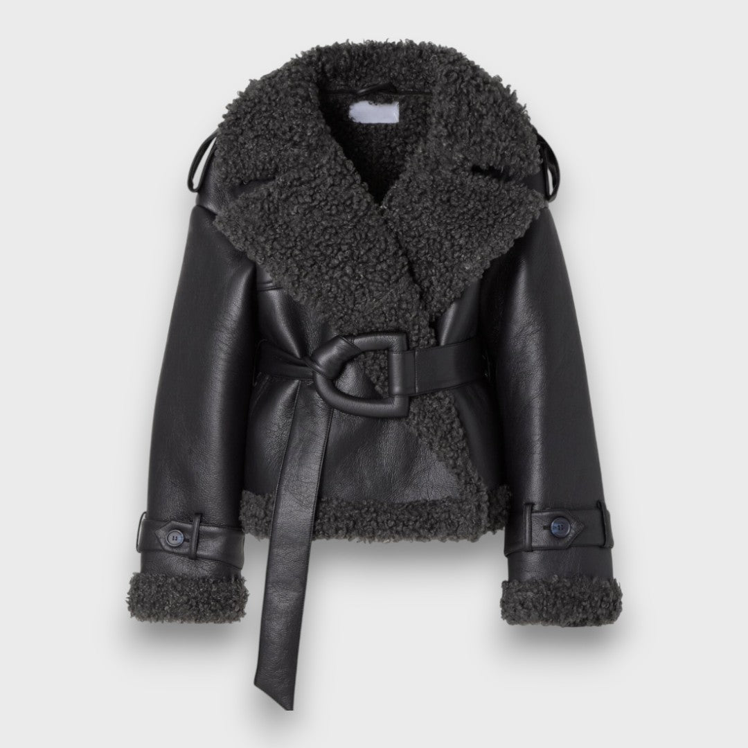 Orinelle — Belted Shearling Jacket