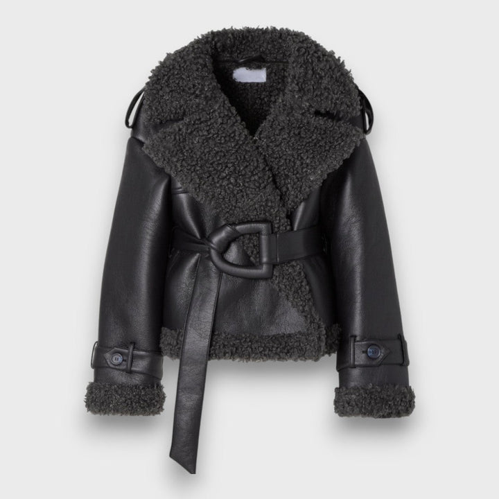 Orinelle — Belted Shearling Jacket
