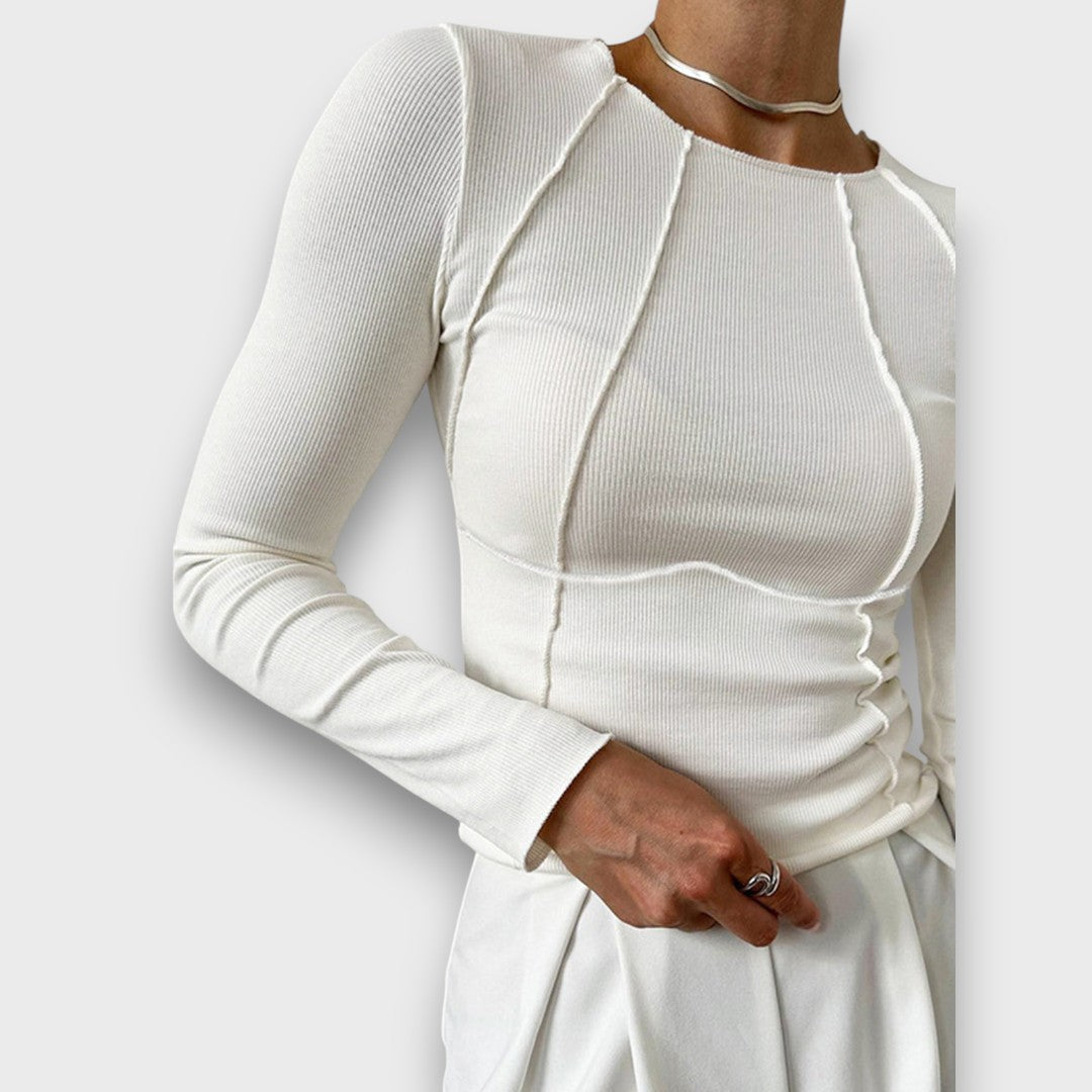 Clara – Ribbed Slim-Fit Long Sleeve Top