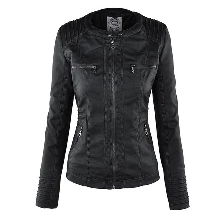 Lunavia – Hooded Faux Leather Jacket