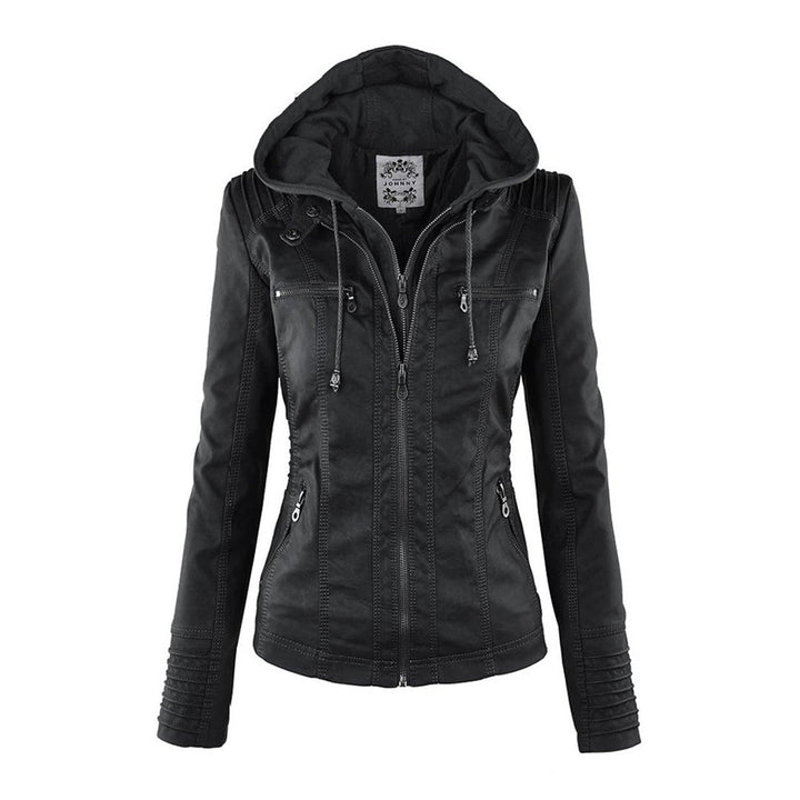 Lunavia – Hooded Faux Leather Jacket