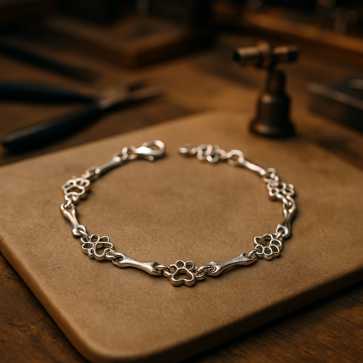 Solana – Paw and Bone Chain Bracelet with Quiet Charm