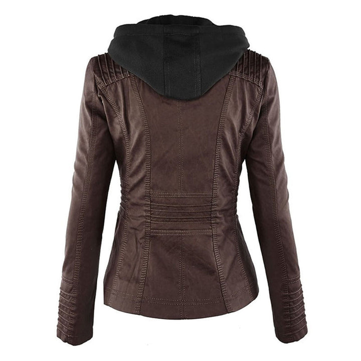 Lunavia – Hooded Faux Leather Jacket