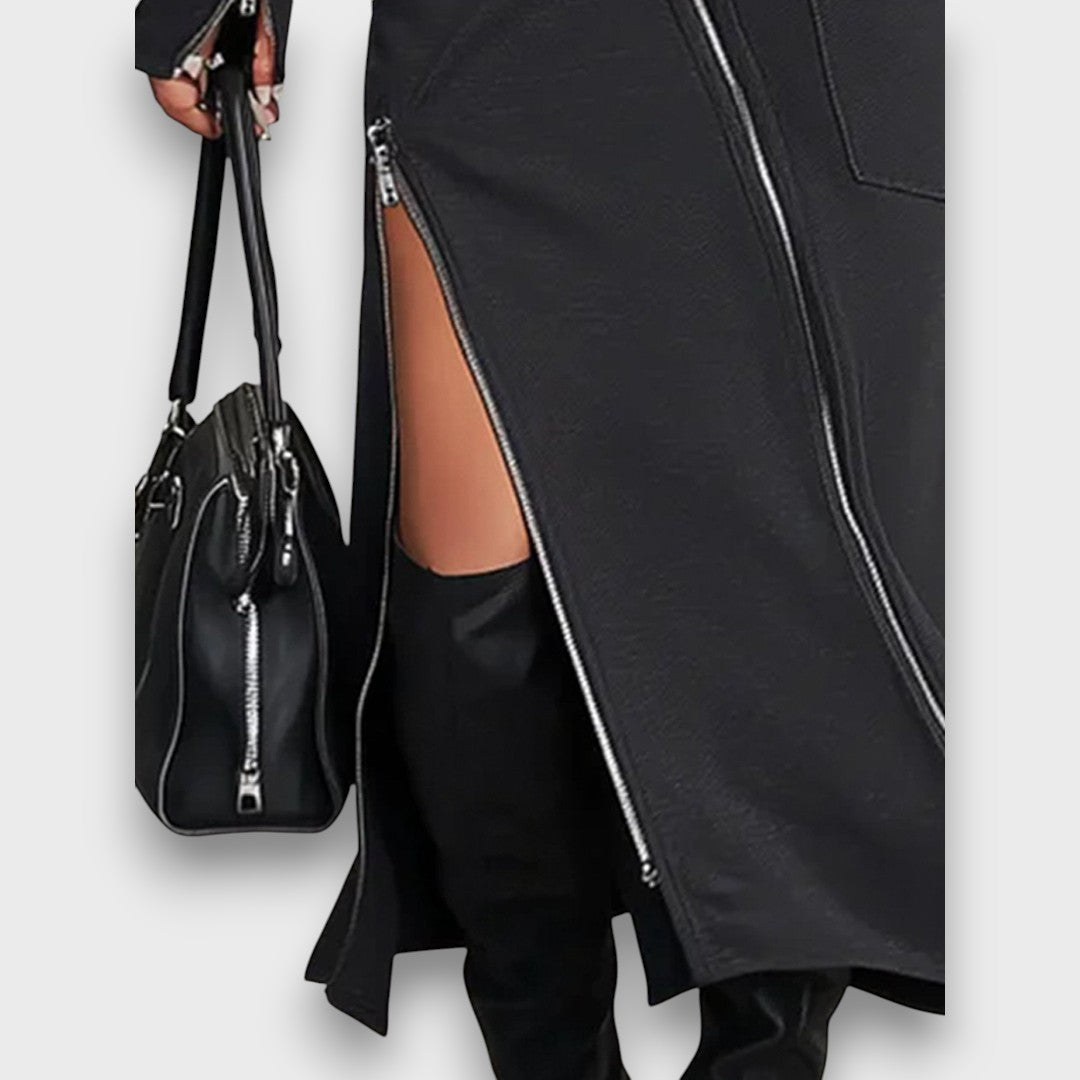 Ravella – Zip-Detail Midi Dress