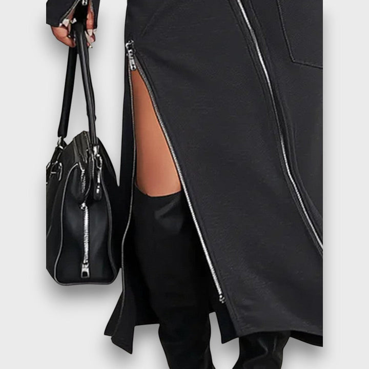 Ravella – Zip-Detail Midi Dress