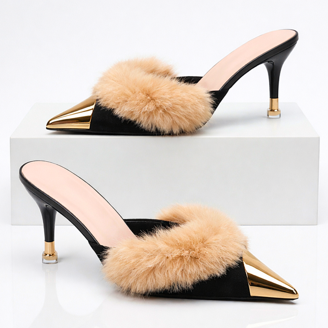 Odette Fur Slip-On Heels