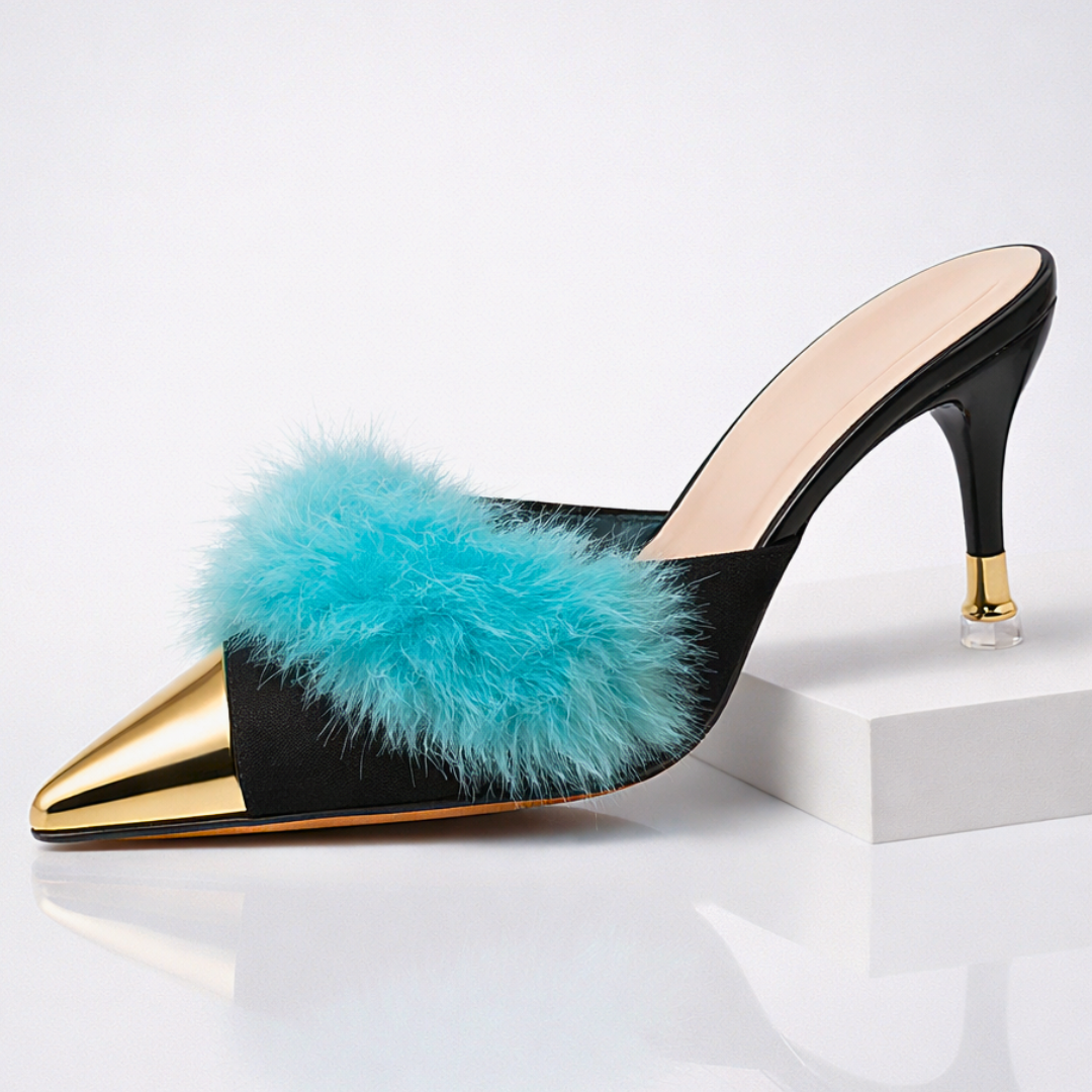 Odette Fur Slip-On Heels