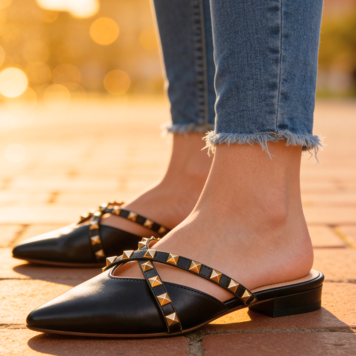 Odette Crossover Studded Sandals