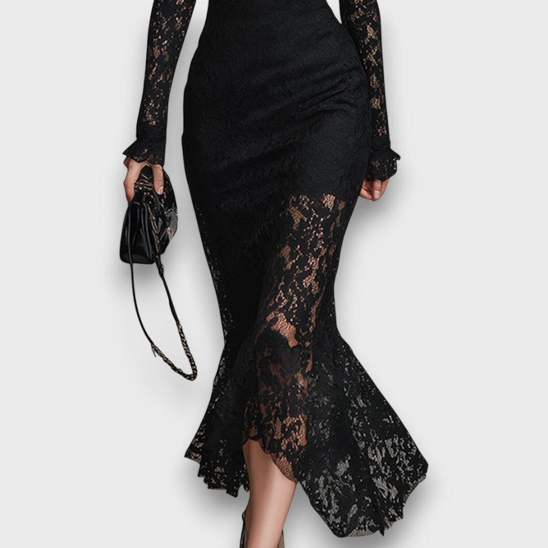 Nyxelle – Lace Fishtail Evening Dress