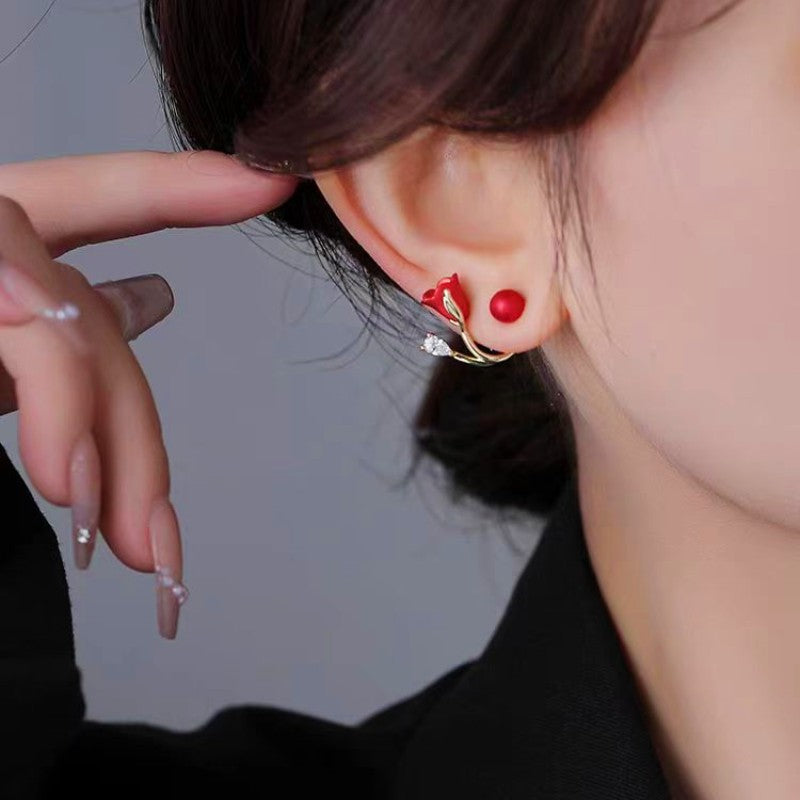 Roselle – Tulip Stud Earrings with Soft Romance