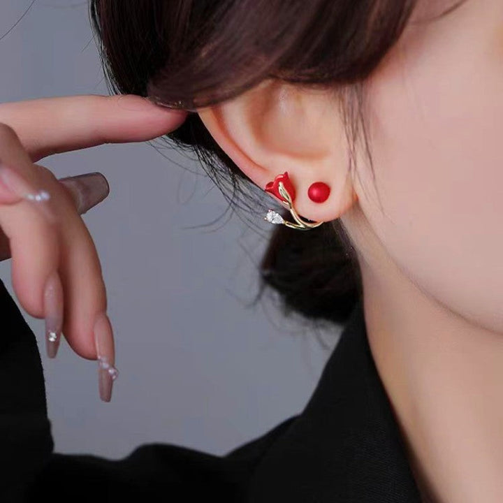 Roselle – Tulip Stud Earrings with Soft Romance