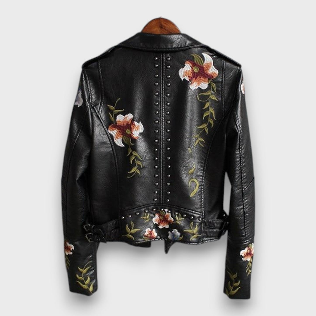 Callina – Embroidered Leather Jacket