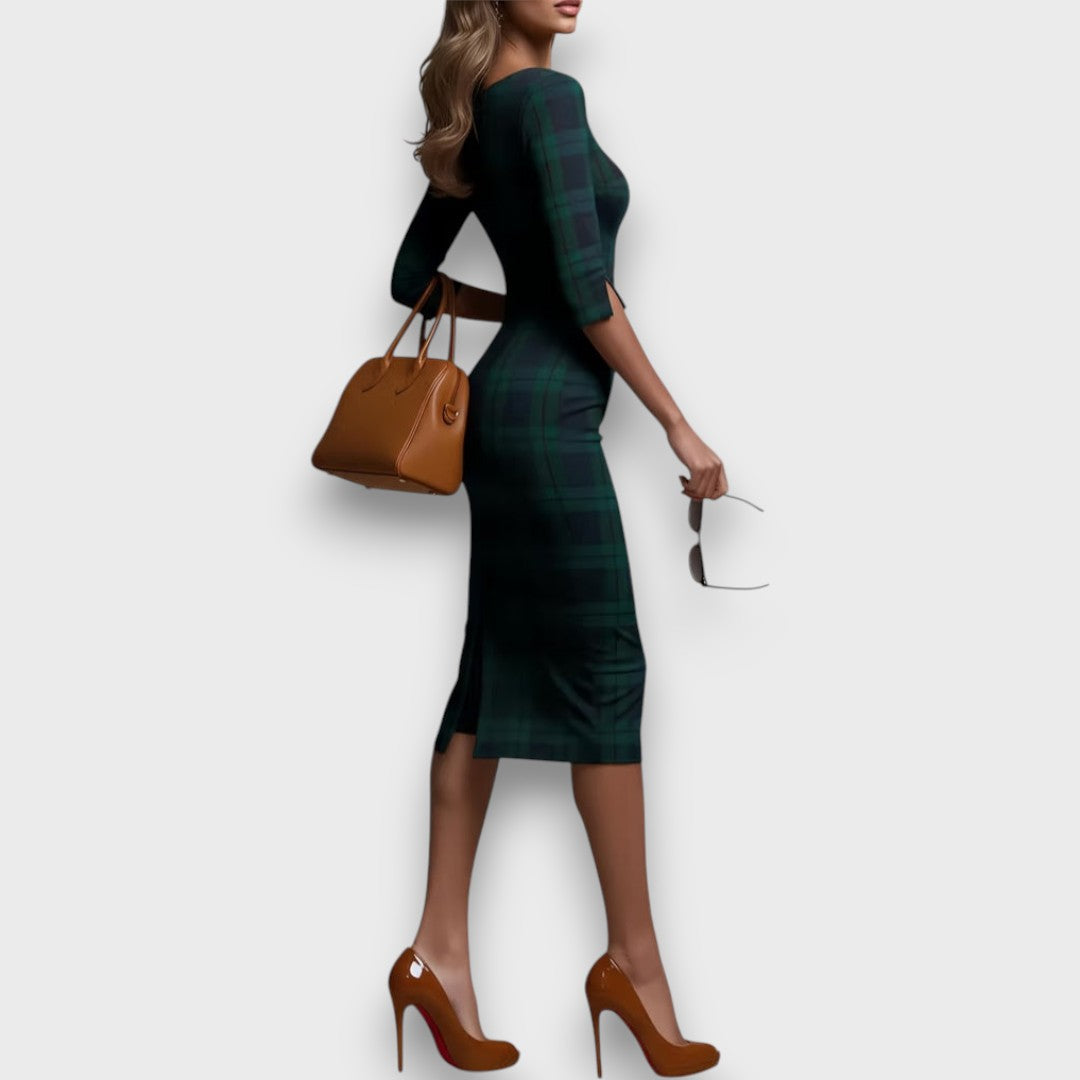 Marie – Boat-Neck Midi Dress