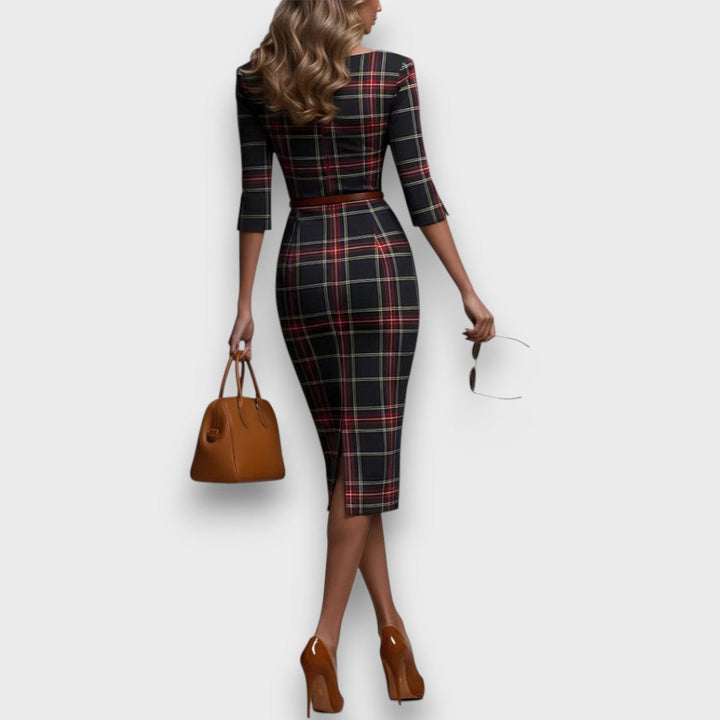 Marie – Boat-Neck Midi Dress