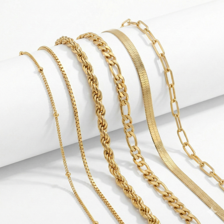 Auremia – Gold Chain Bracelet Set