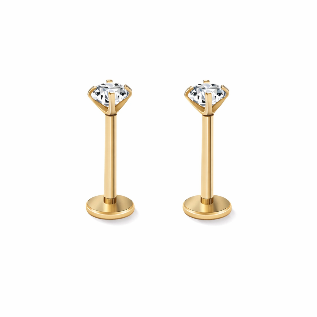 Lioranna – Minimal Crystal Piercing Studs