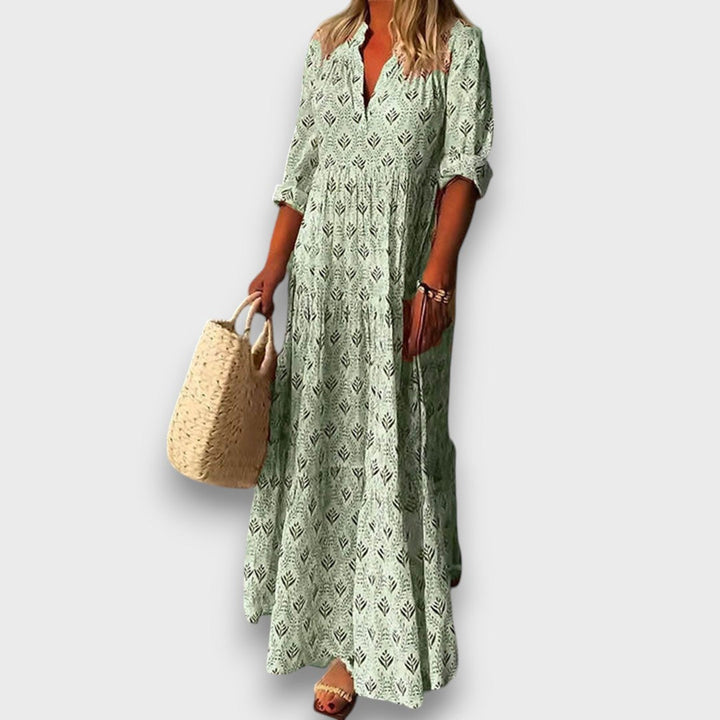 Seriva – Flowing Maxi Dress with Fine Ethno Flair