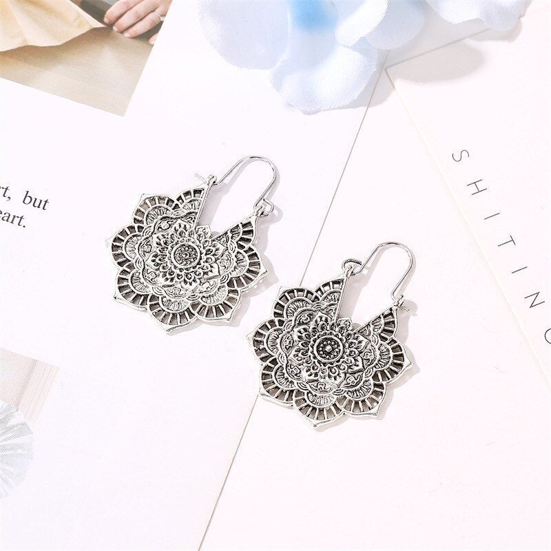 Earrings with Lotus Mandala