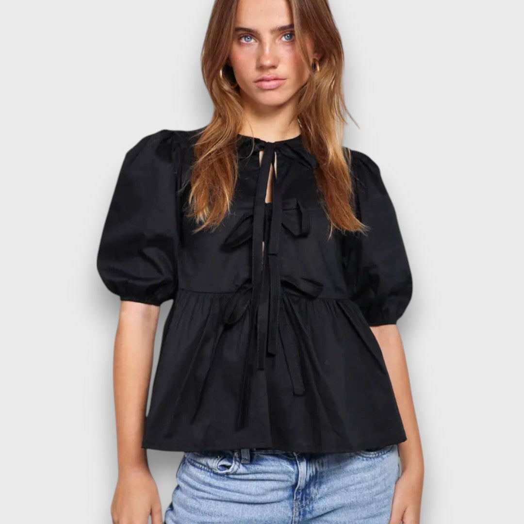 Pavira – Romantic Blouse with Bow Detail