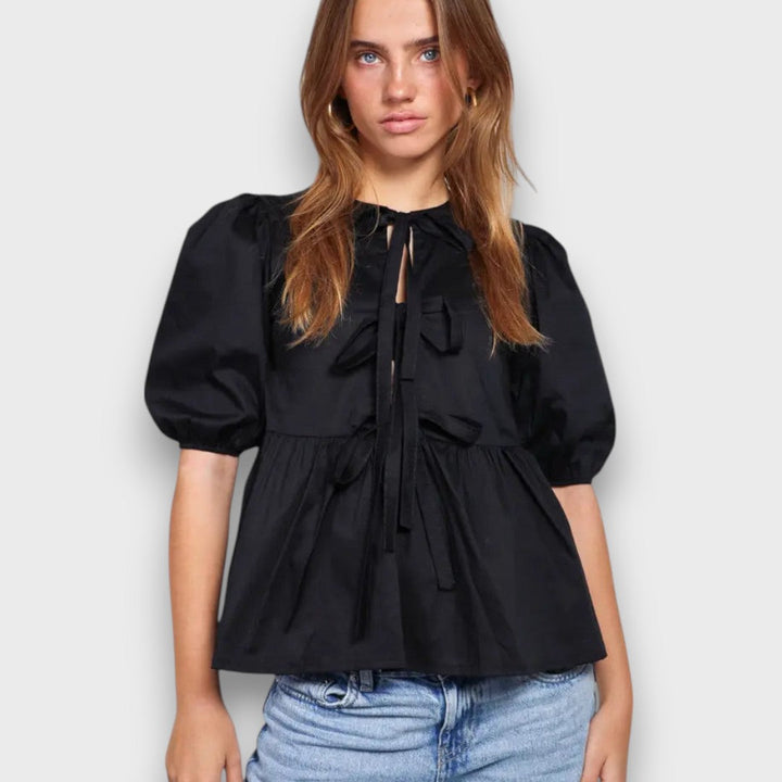 Pavira – Romantic Blouse with Bow Detail