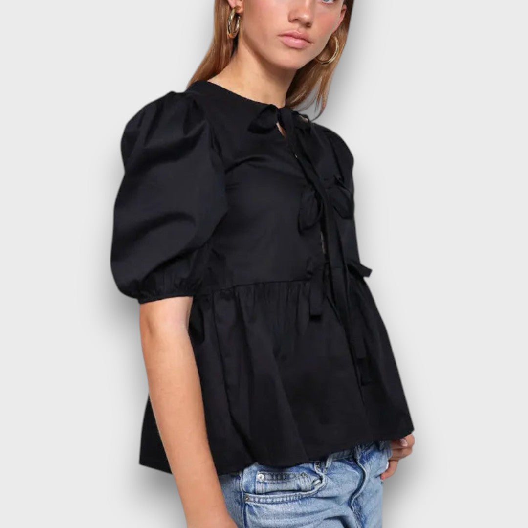 Pavira – Romantic Blouse with Bow Detail