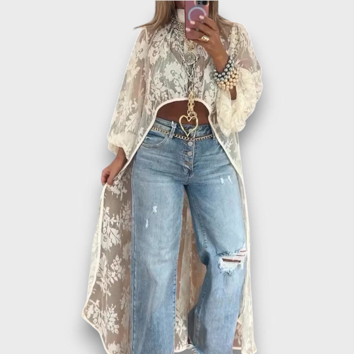 Maiva – Long blouse with transparent design