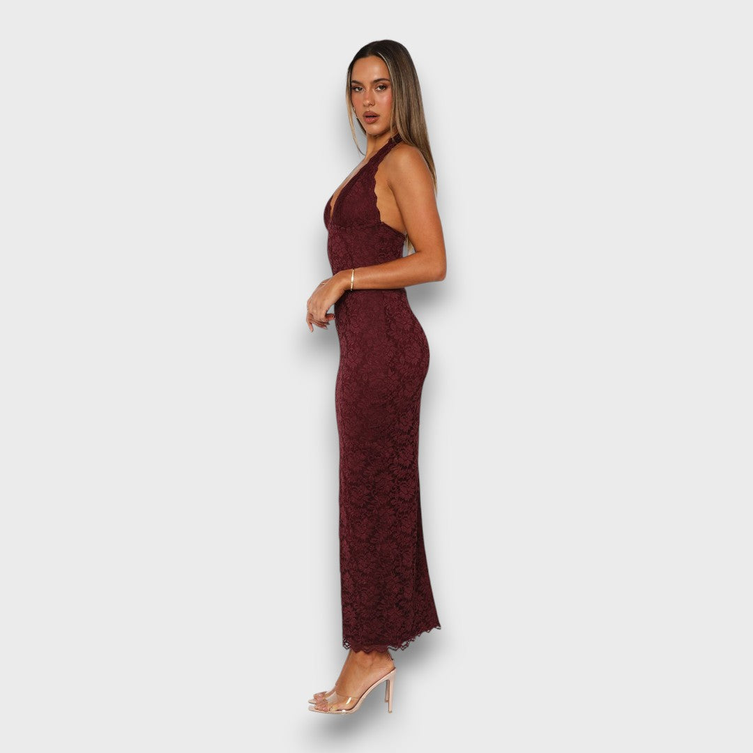 Lacea – Backless Lace Maxi Dress