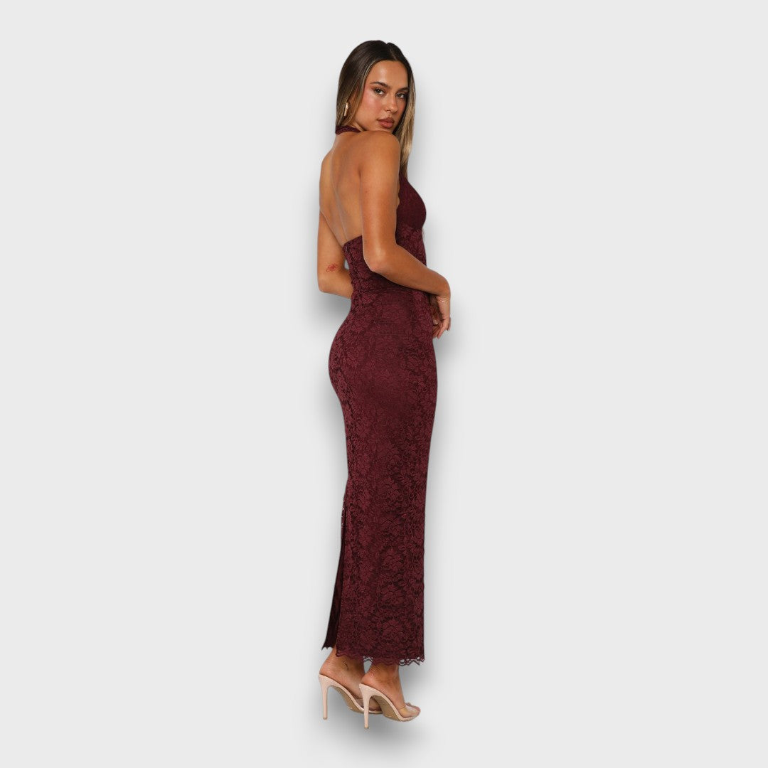 Lacea – Backless Lace Maxi Dress