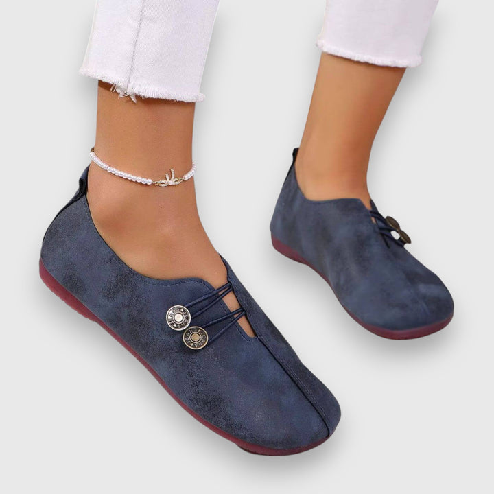 Halessia – Soft Slippers with Vintage Button Detail