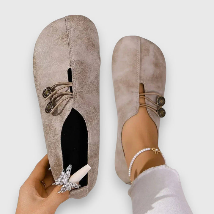 Halessia – Soft Slippers with Vintage Button Detail