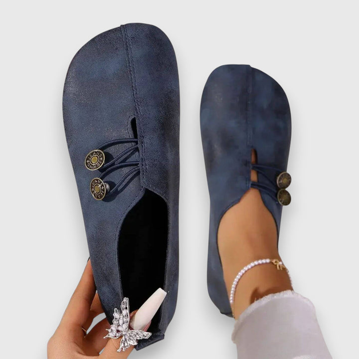 Halessia – Soft Slippers with Vintage Button Detail