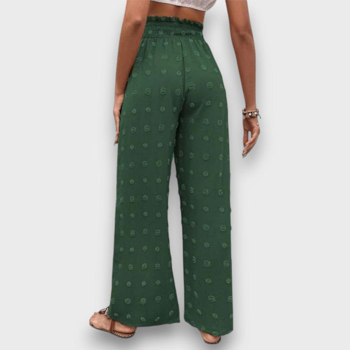Solani – Wide Vacation Pants with Print Structure