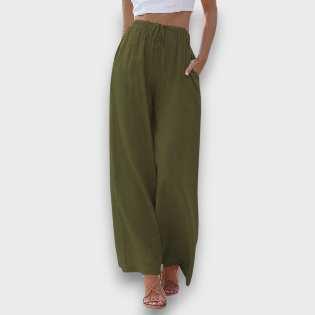 Elvaya – Airy Pants with Drawstring and Wide Leg