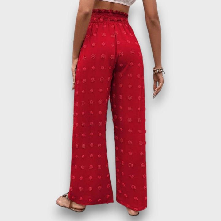 Solani – Wide Vacation Pants with Print Structure