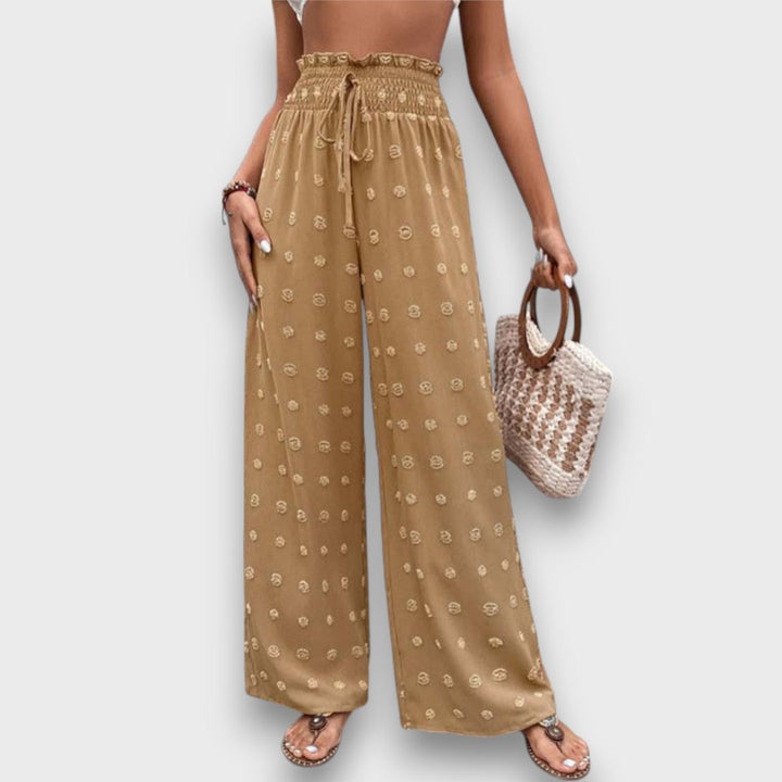 Solani – Wide Vacation Pants with Print Structure