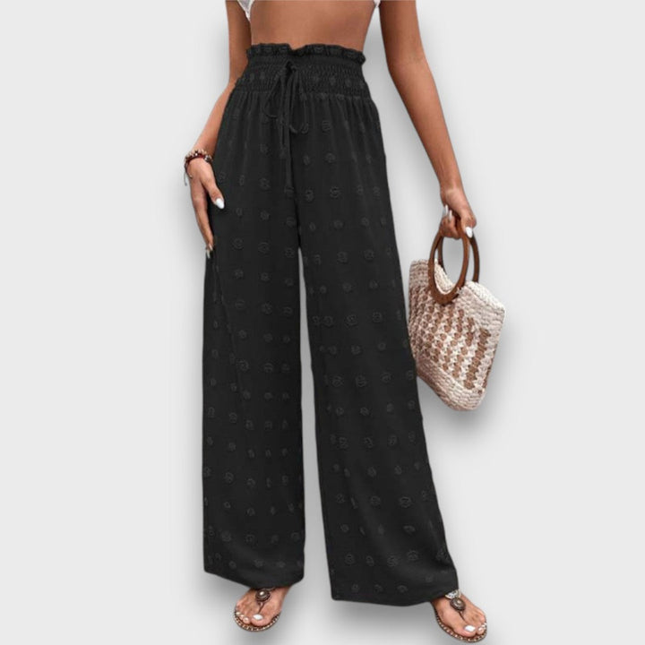 Solani – Wide Vacation Pants with Print Structure