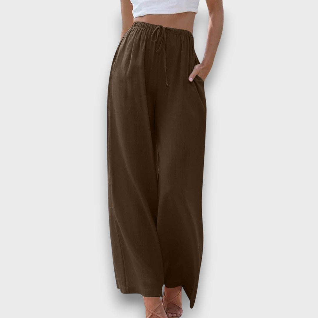 Elvaya – Airy Pants with Drawstring and Wide Leg
