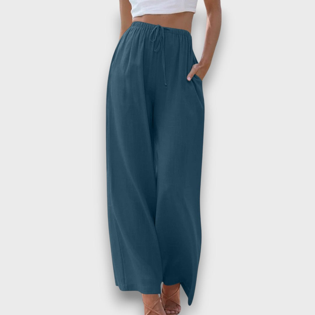 Elvaya – Airy Pants with Drawstring and Wide Leg