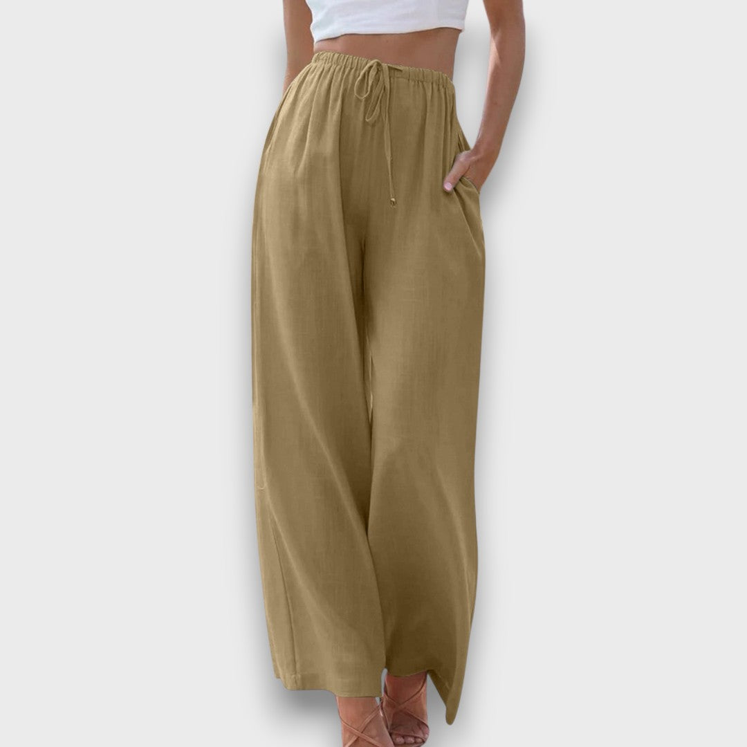 Elvaya – Airy Pants with Drawstring and Wide Leg