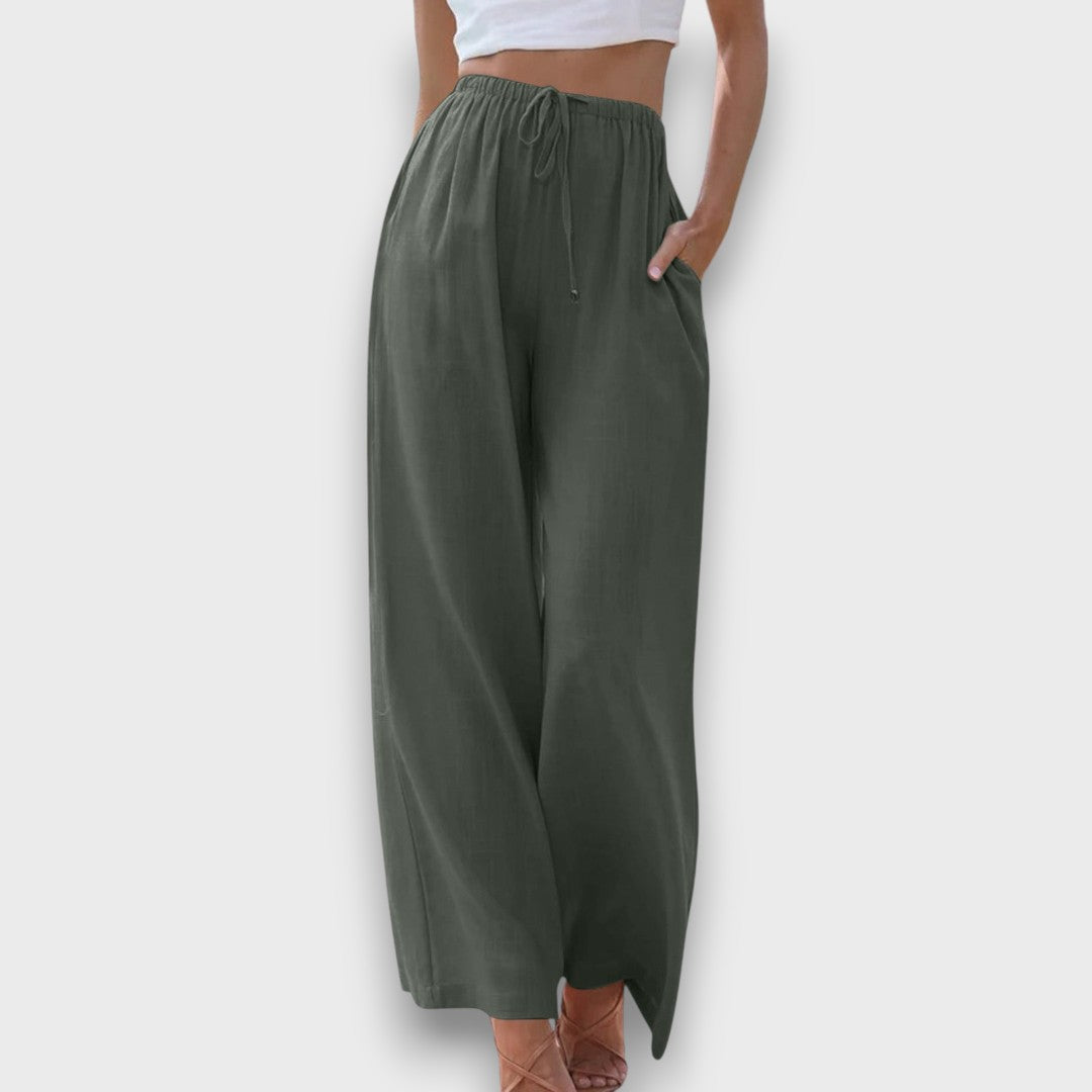 Elvaya – Airy Pants with Drawstring and Wide Leg