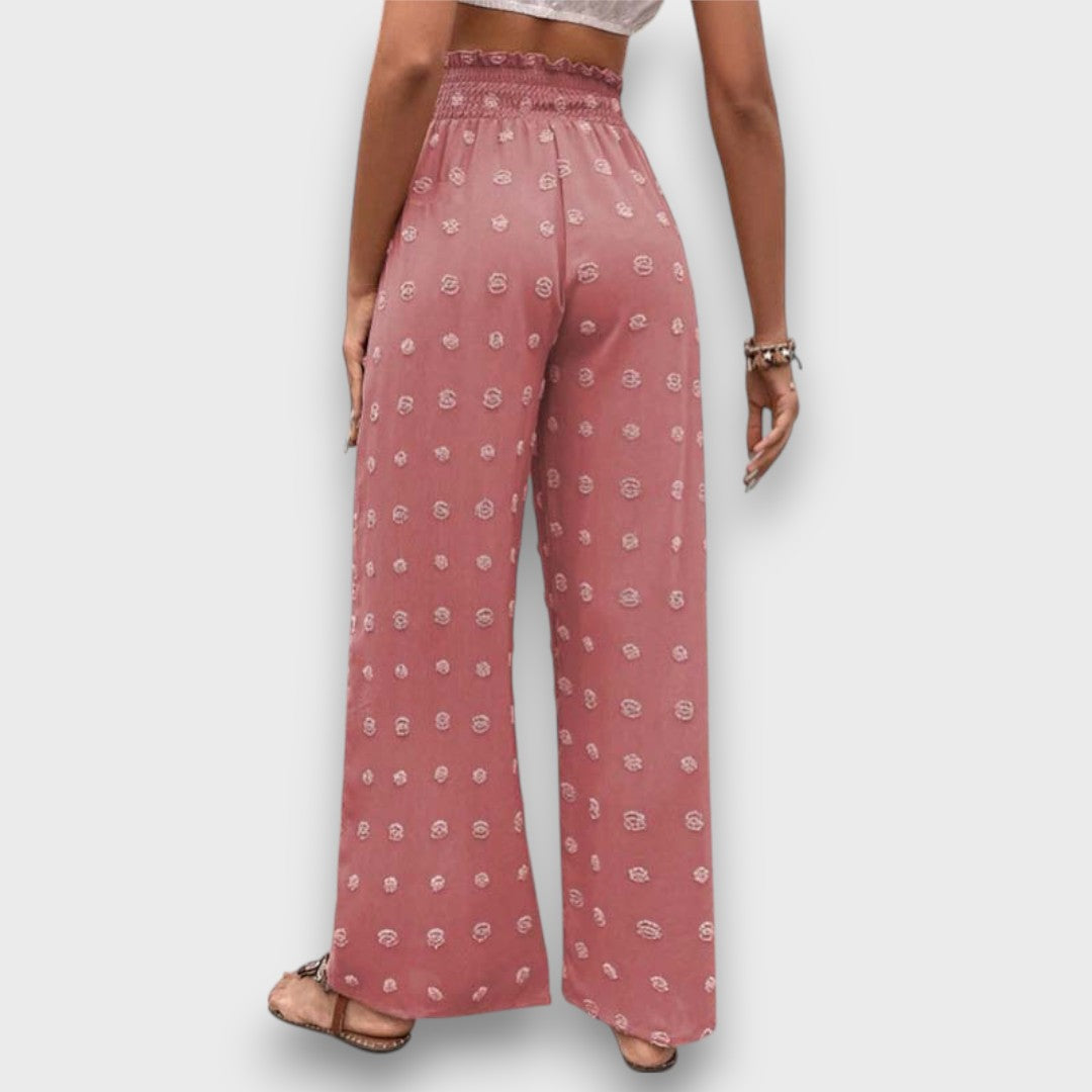 Solani – Wide Vacation Pants with Print Structure