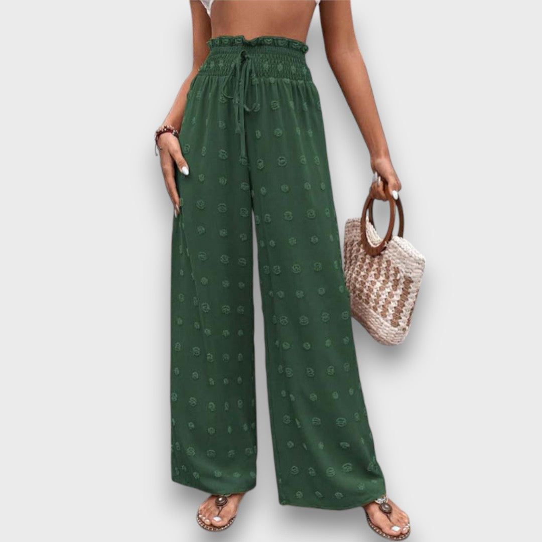 Solani – Wide Vacation Pants with Print Structure
